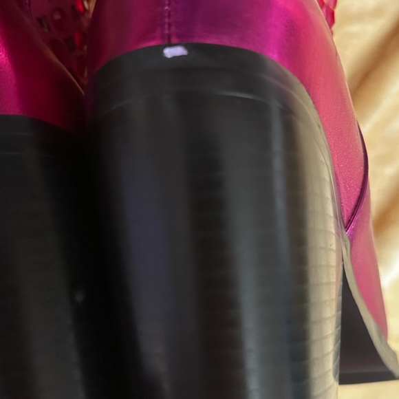 Fuchsia Studded Heeled Boots - Picture 8 of 9